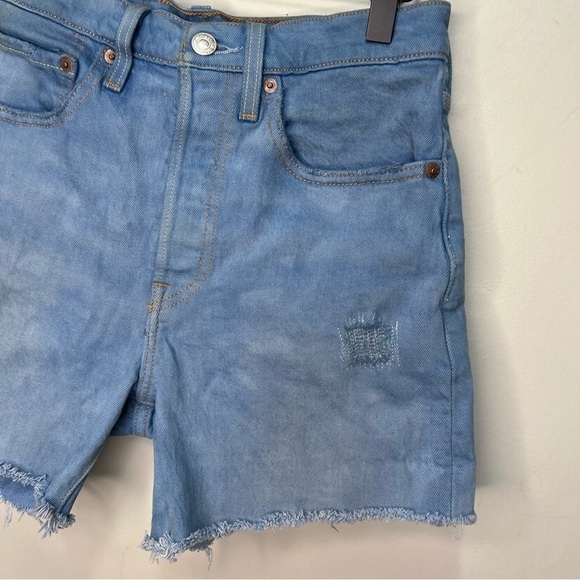 Levi's 501 Denim Cut off Jean Shorts Raw Hem Button Fly Size 26 - Picture 12 of 14